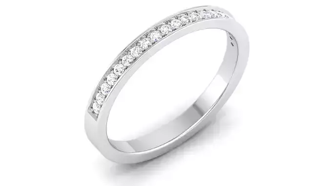 Ring 3dm stl render detail 3D print model diamond eternity band gold