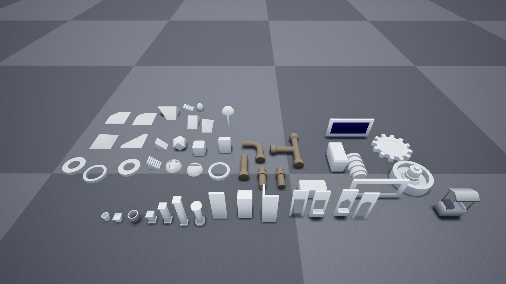 Low Poly World farm with wooden fence and trees Low-poly 3D model_10