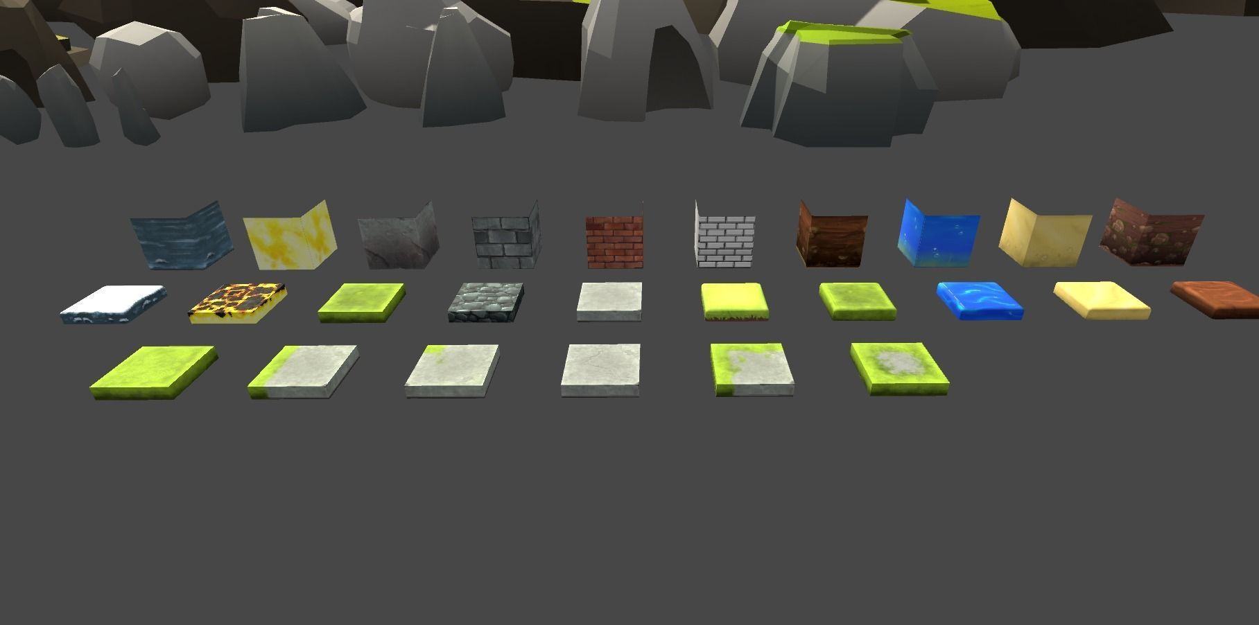 Low Poly World farm with wooden fence and trees Low-poly 3D model_3