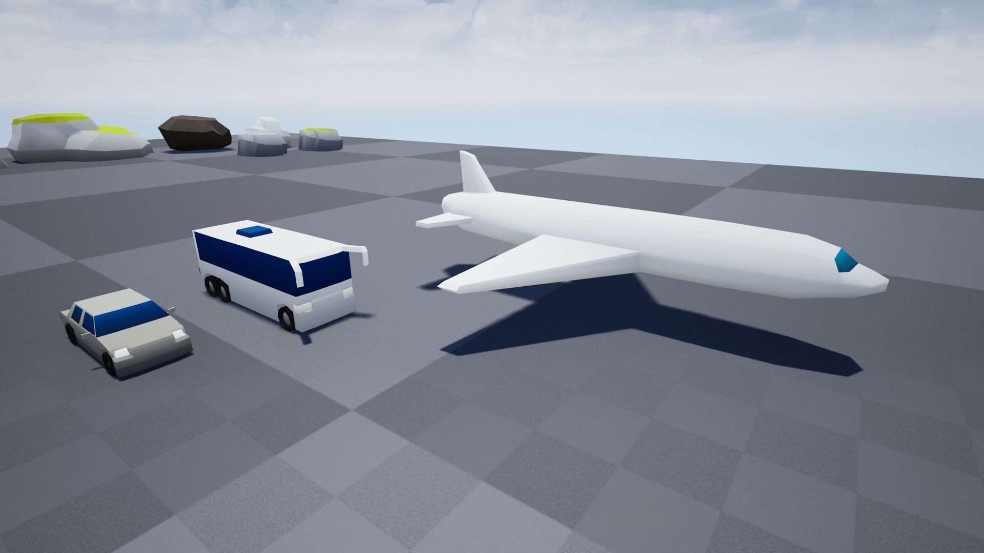 Low Poly World farm with wooden fence and trees Low-poly 3D model_14