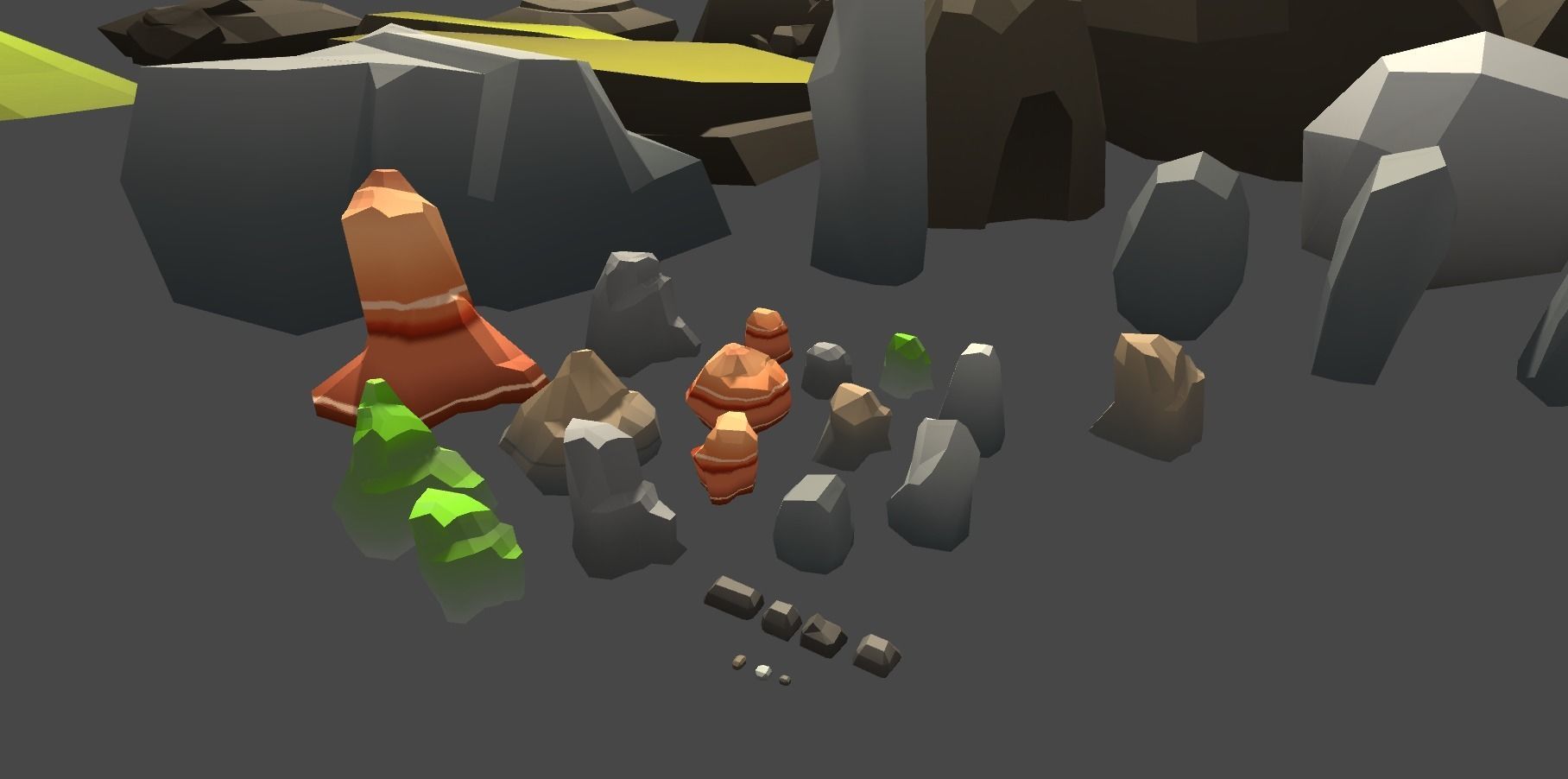 Low Poly World farm with wooden fence and trees Low-poly 3D model_7