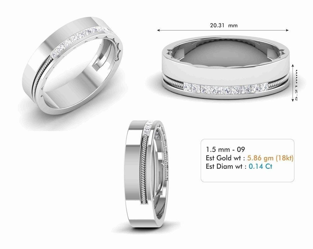 Ring 3dm stl render detail 3D print model oval wedding band gold 3D print model_1