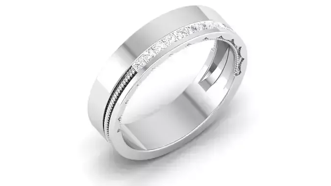 Ring 3dm stl render detail 3D print model oval wedding band gold 3D print model