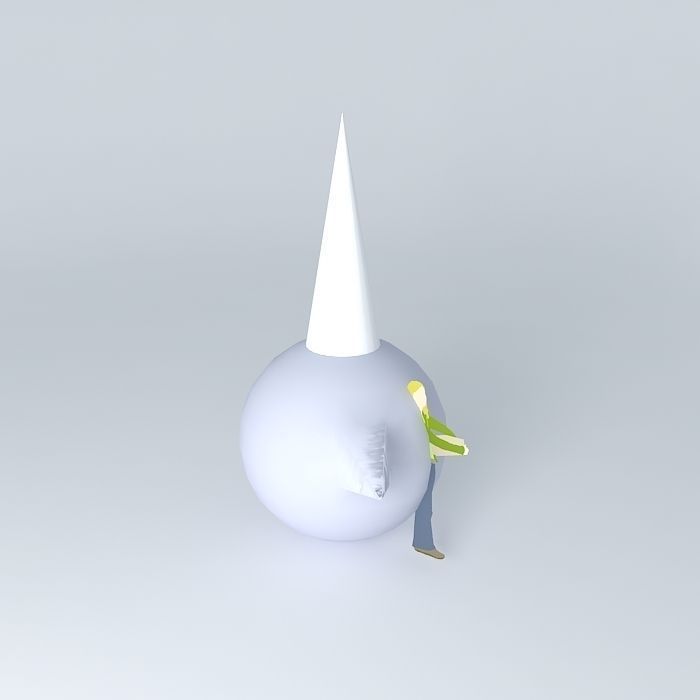 Snowman's Head Free 3D model_2