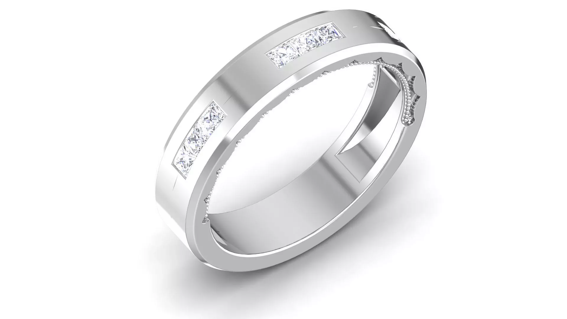 Ring 3dm stl render detail 3D print model oval wedding in gold 3D print model_0