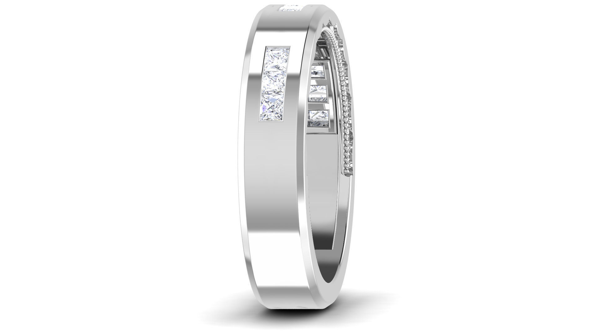 Ring 3dm stl render detail 3D print model oval wedding in gold 3D print model_3