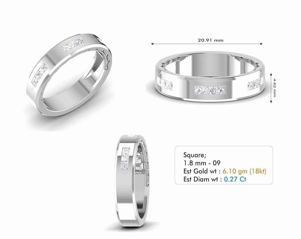 Ring 3dm stl render detail 3D print model oval wedding in gold 3D print model_1