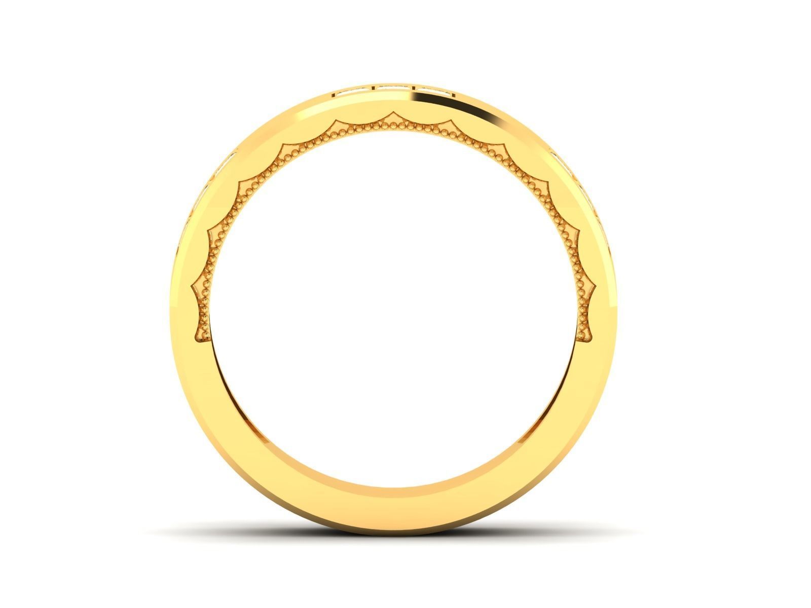 Ring 3dm stl render detail 3D print model oval wedding in gold 3D print model_5