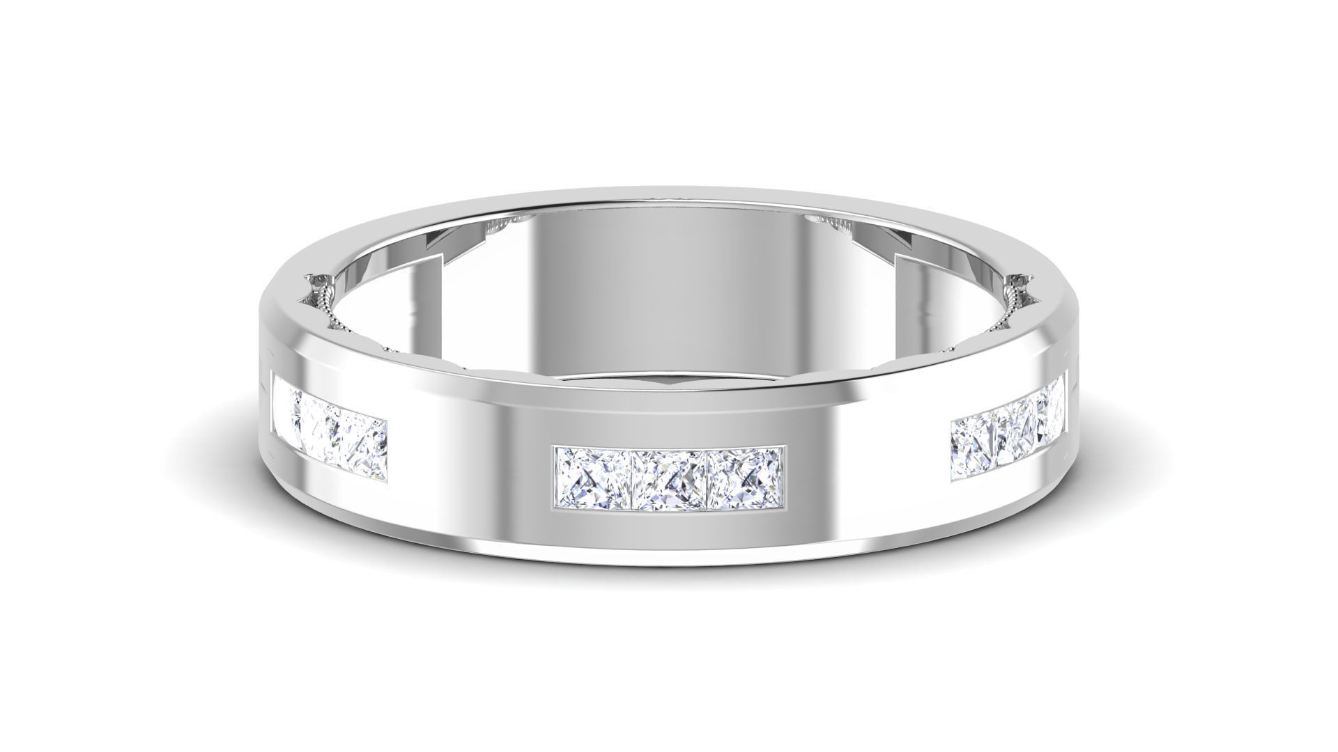 Ring 3dm stl render detail 3D print model oval wedding in gold 3D print model_4