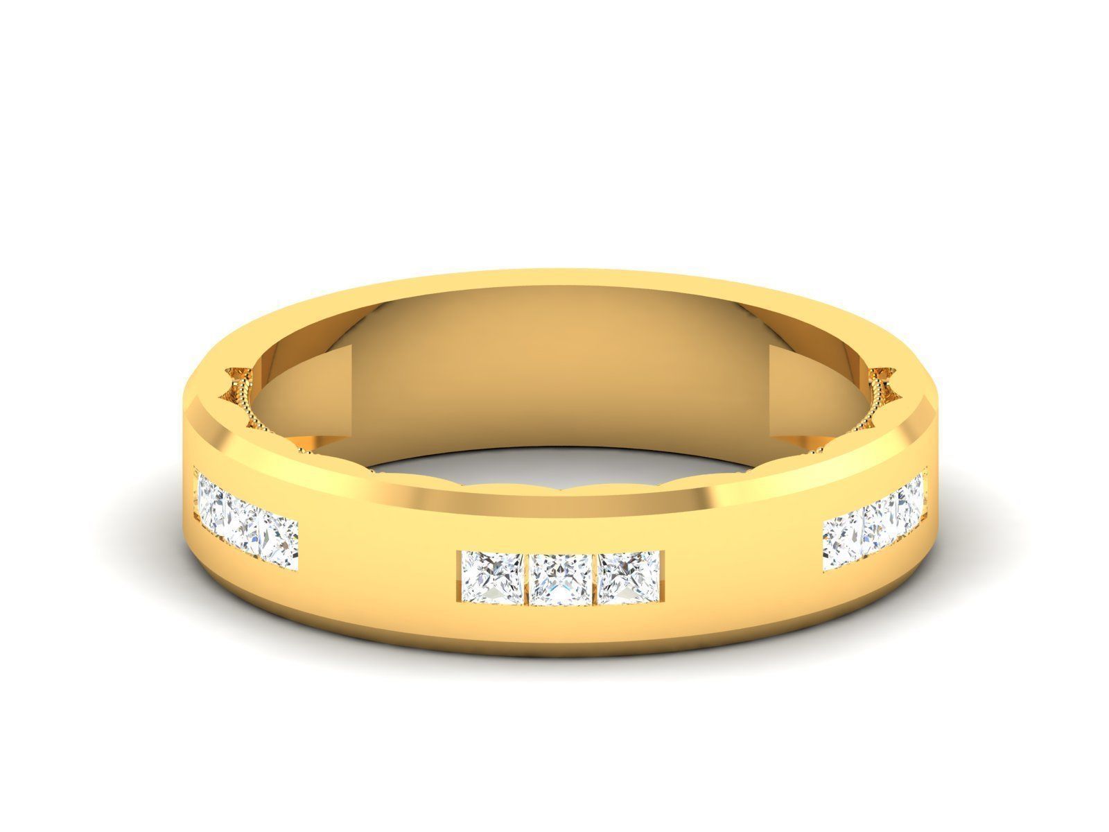 Ring 3dm stl render detail 3D print model oval wedding in gold 3D print model_11