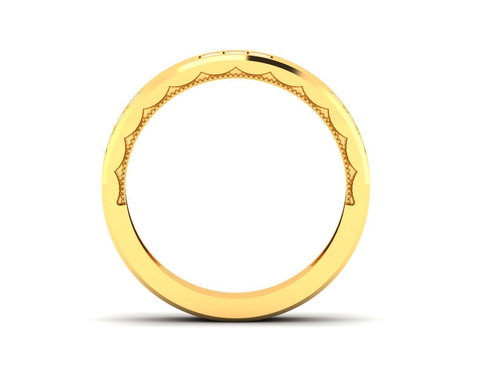 Ring 3dm stl render detail 3D print model oval wedding in gold 3D print model_6