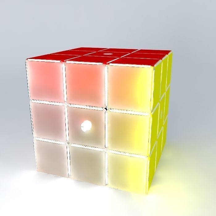 rubix cube sample with rounded edges  corners Free 3D model_1