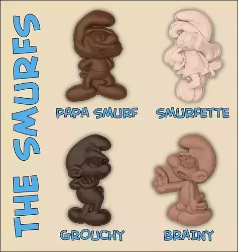 THE SMURFS - MOLDS 3D print model