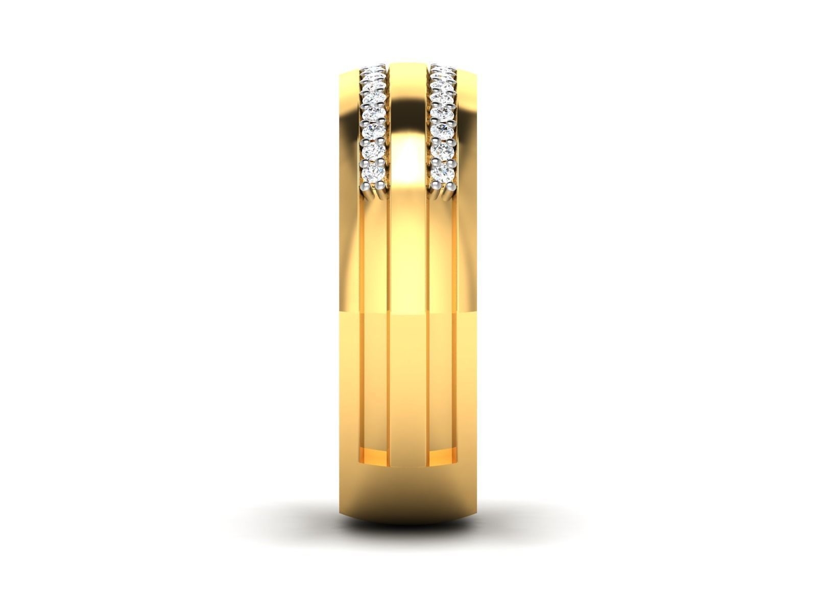 Ring 3dm stl render detail 3D print model diamond with three ... 3D print model_8