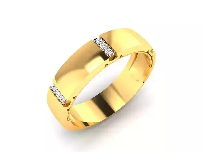 Ring 3dm stl render detail 3D print model oval shaped wedding band gold