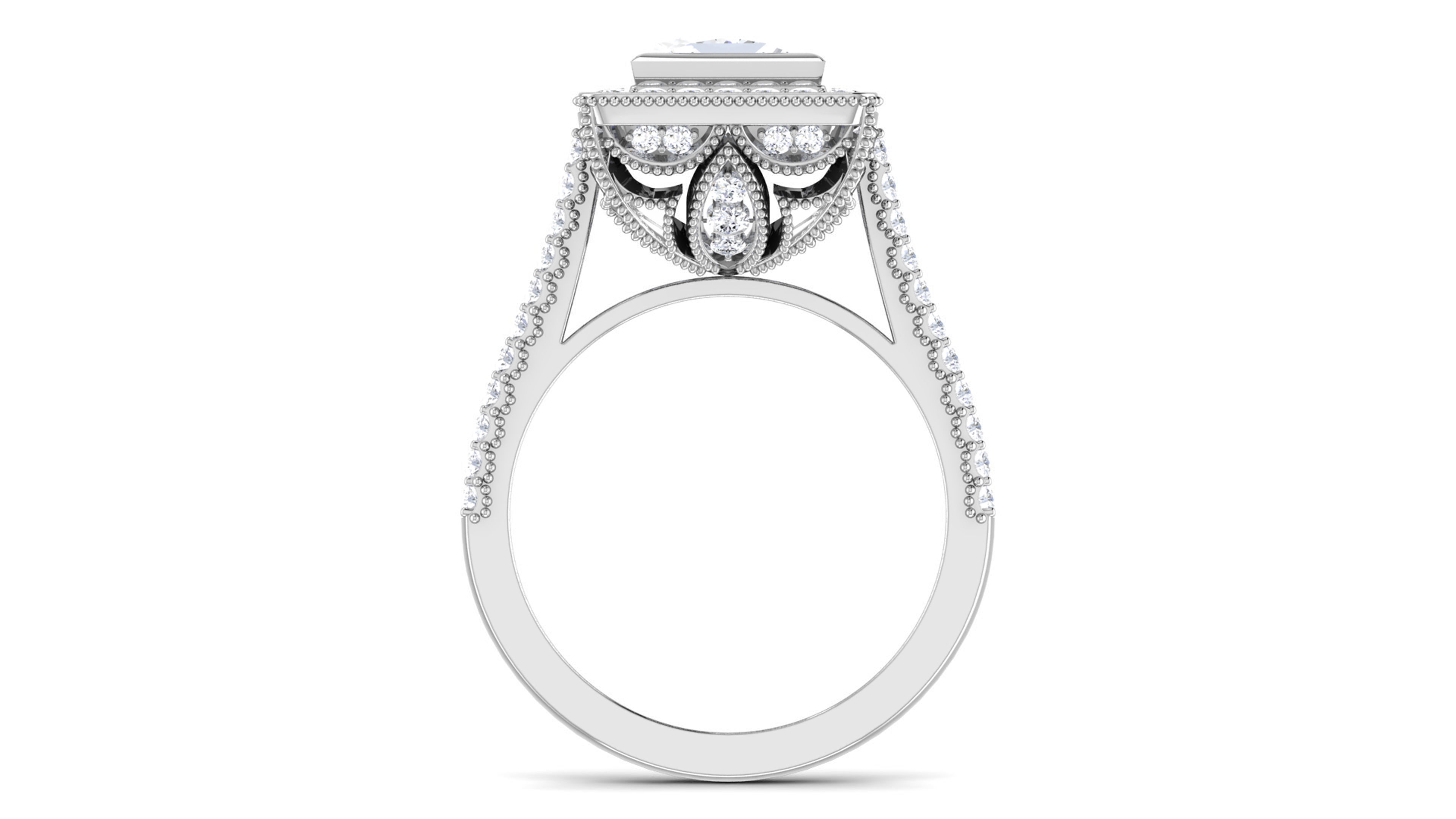 Ring 3dm stl render detail 3D print model sapphire and diamond 3D print model_2