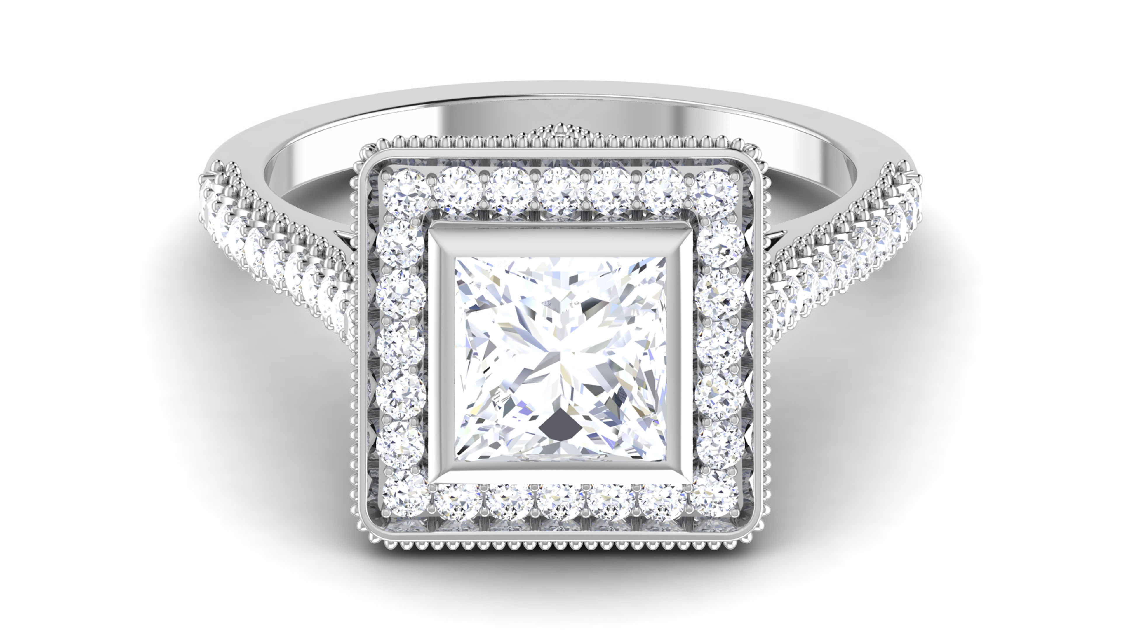 Ring 3dm stl render detail 3D print model sapphire and diamond 3D print model_4