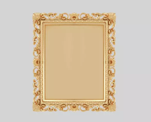 Classic frame of luxurious gold interior inlaid gold leaf CNC 3D model_0
