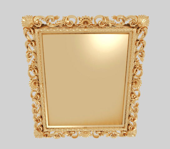 Classic frame of luxurious gold interior inlaid gold leaf CNC 3D model_3