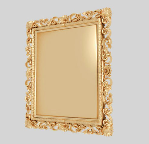 Classic frame of luxurious gold interior inlaid gold leaf CNC 3D model_1