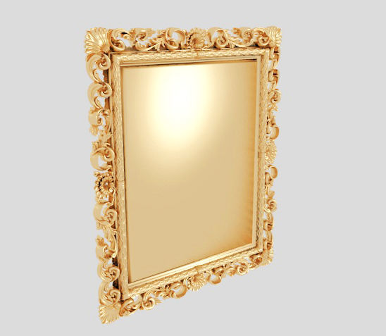 Classic frame of luxurious gold interior inlaid gold leaf CNC 3D model_2