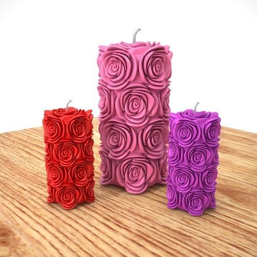 Candle rose 3D print model