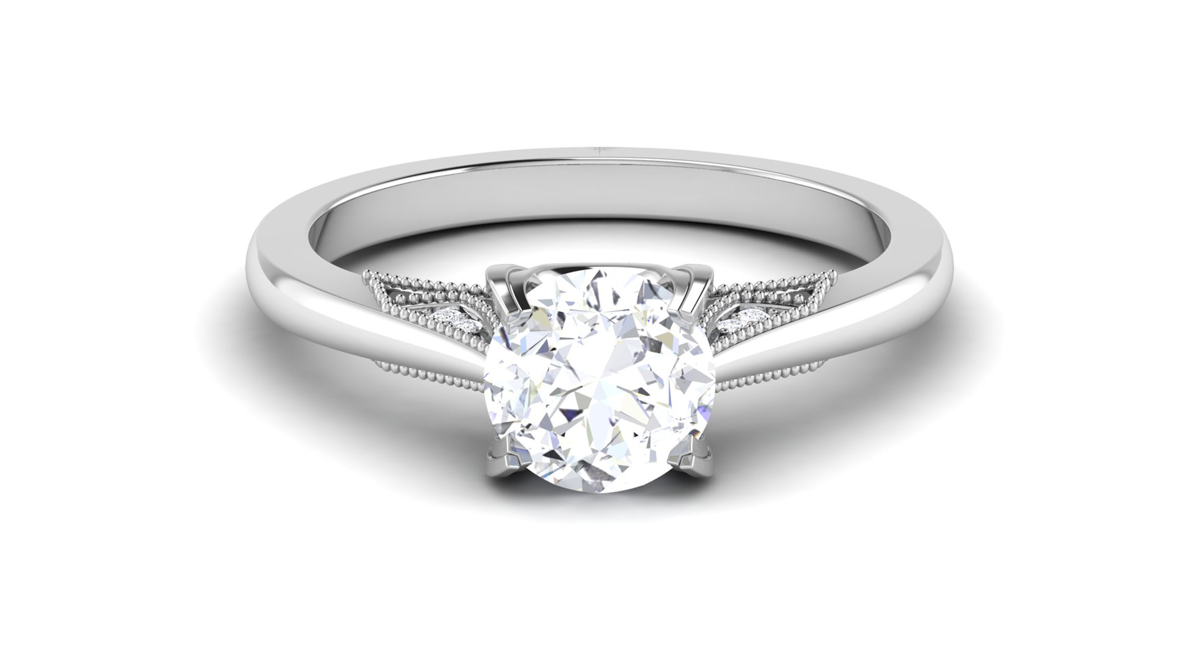 Solitaire ring 3dm stl render detail 3D print model 3D print model_4