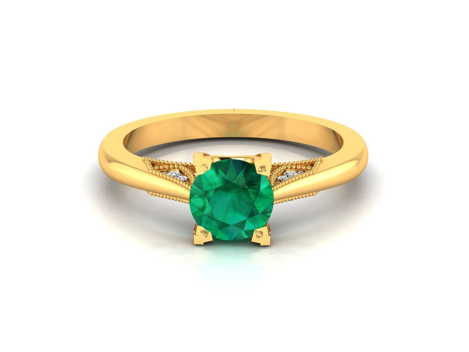 Solitaire ring 3dm stl render detail 3D print model 3D print model_12