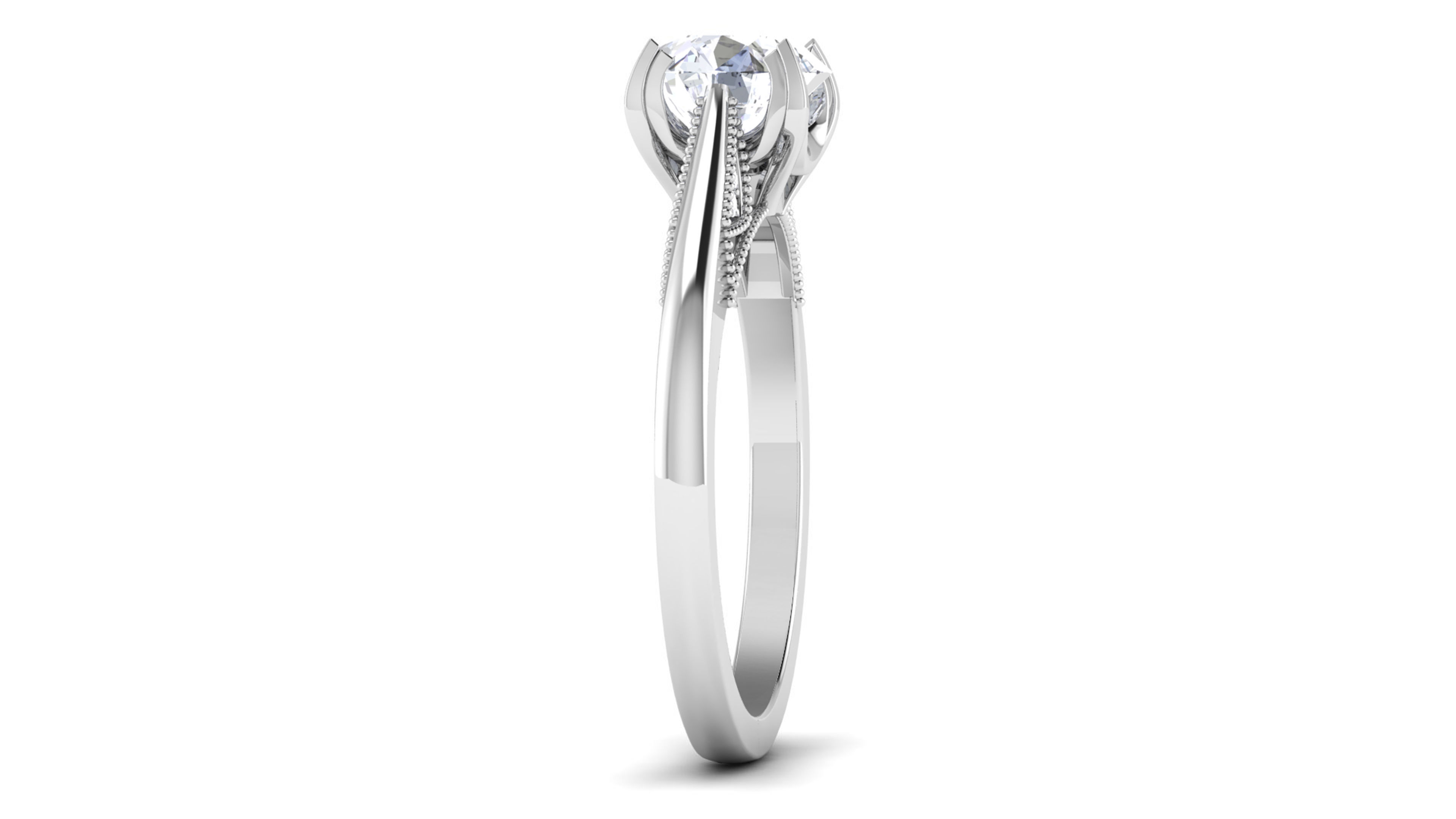Solitaire ring 3dm stl render detail 3D print model 3D print model_3