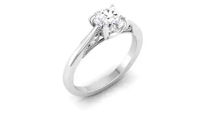 Solitaire ring 3dm stl render detail 3D print model