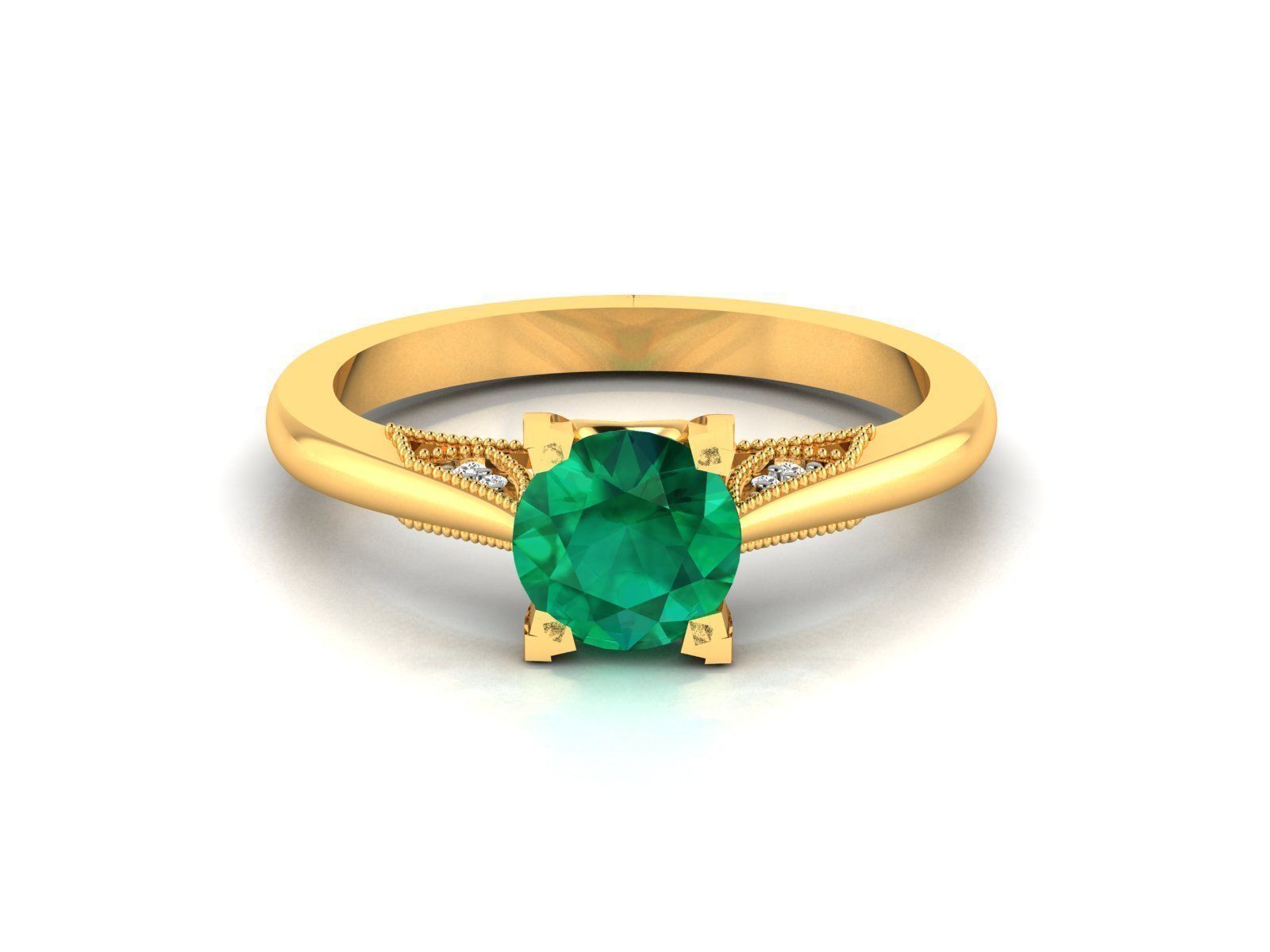 Solitaire ring 3dm stl render detail 3D print model 3D print model_11