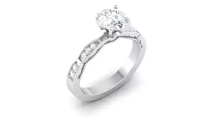 Solitaire ring 3dm stl render detail 3D print model