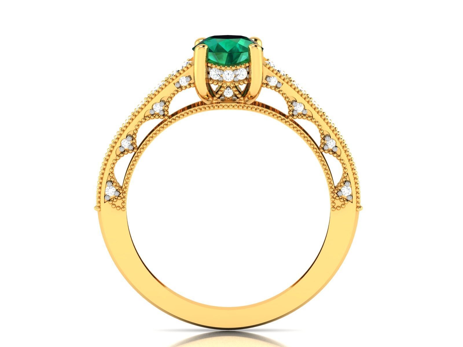 Solitaire ring 3dm stl render detail 3D print model 3D print model_8