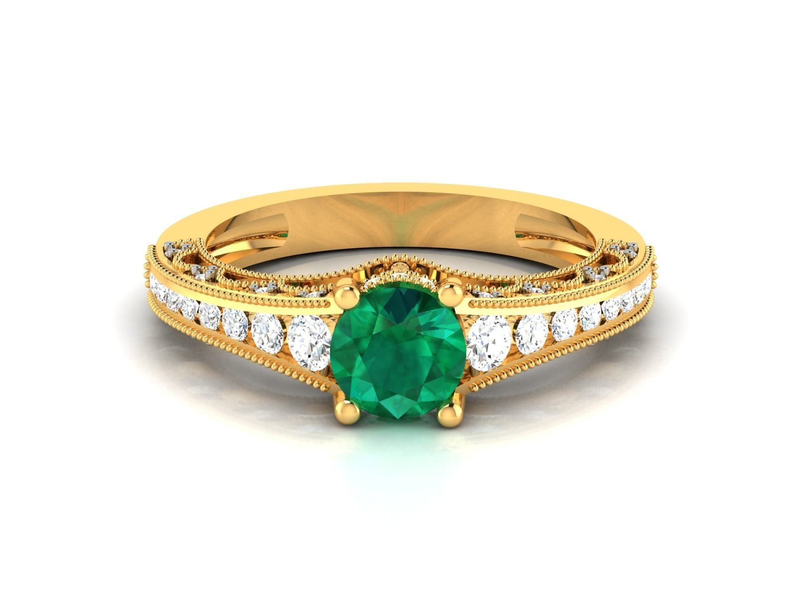 Solitaire ring 3dm stl render detail 3D print model 3D print model_12