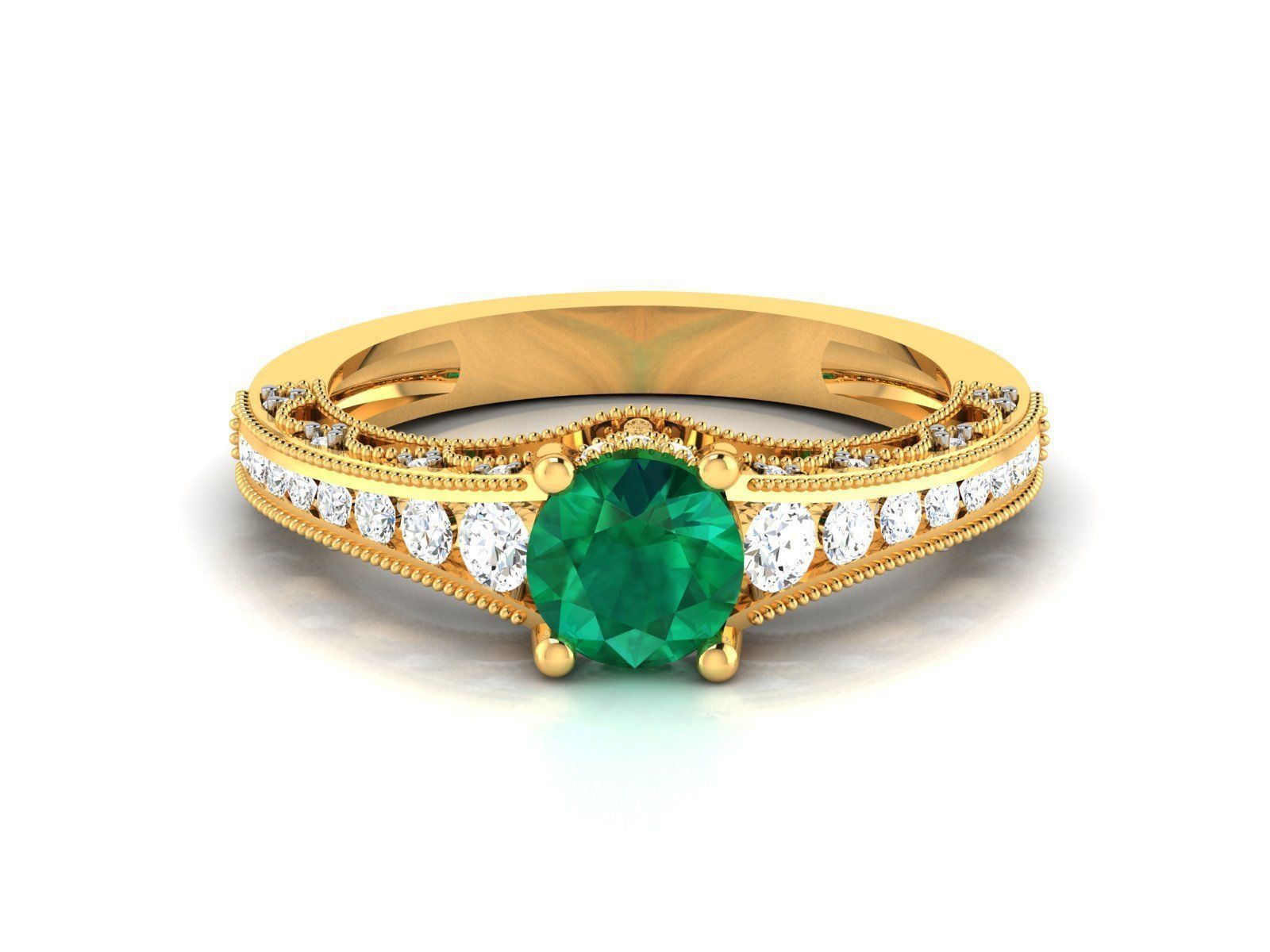 Solitaire ring 3dm stl render detail 3D print model 3D print model_11