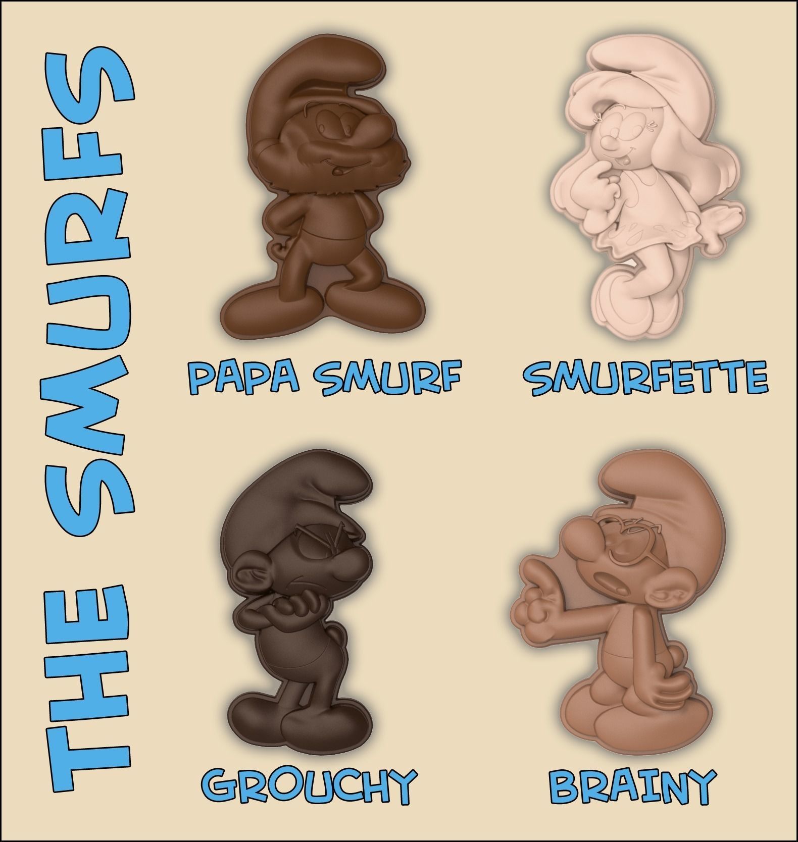 BRAINY SMURF - MOLD 3D print model_9