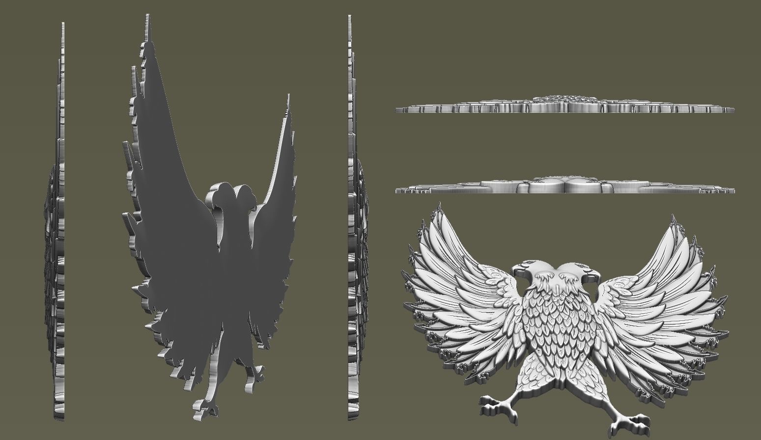 Two Headed Eagle 3D print model_6