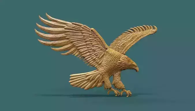 Eagle in flight 3D print model