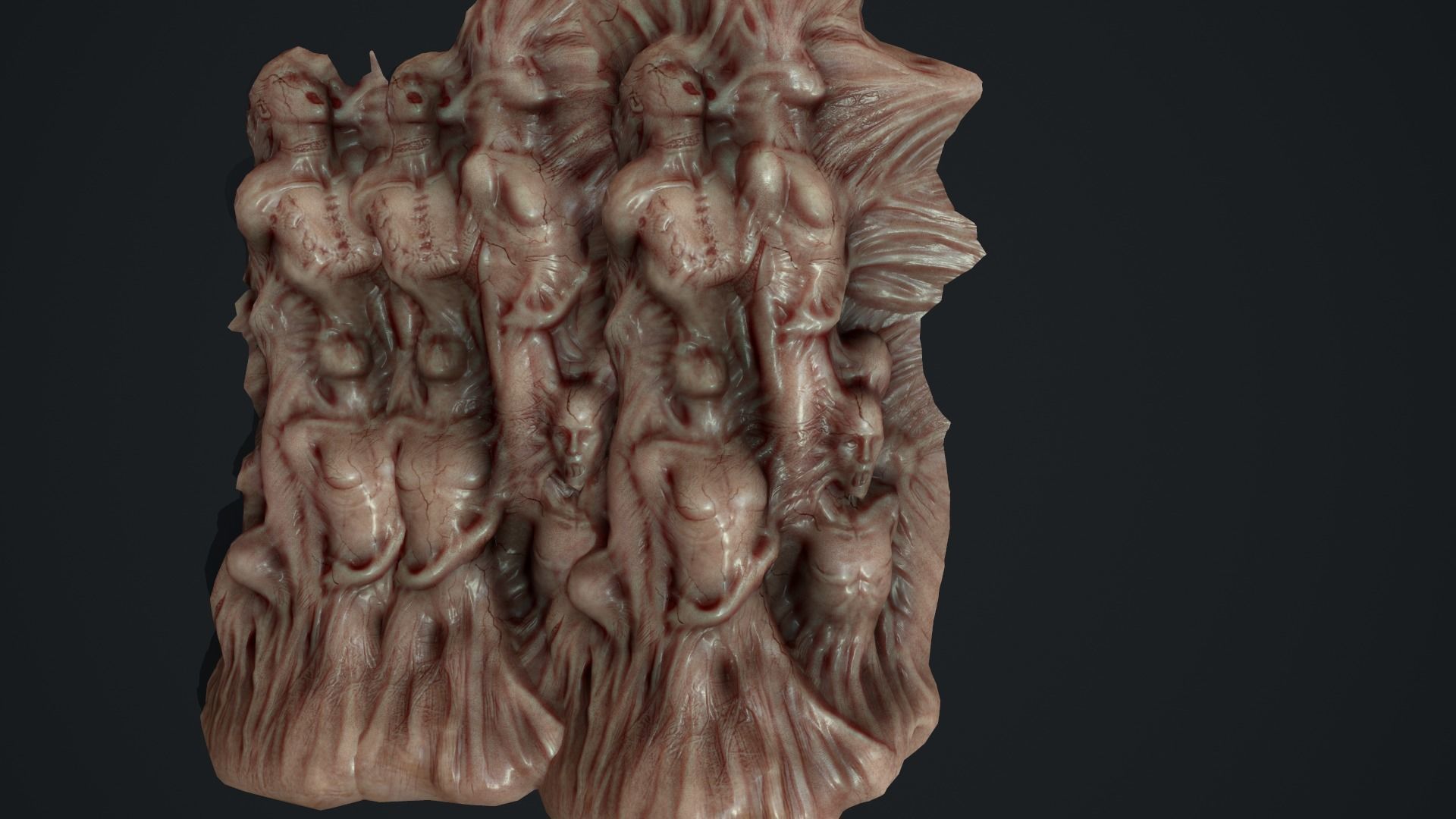 HOrror Mutated people Animated Low-poly 3D model_4