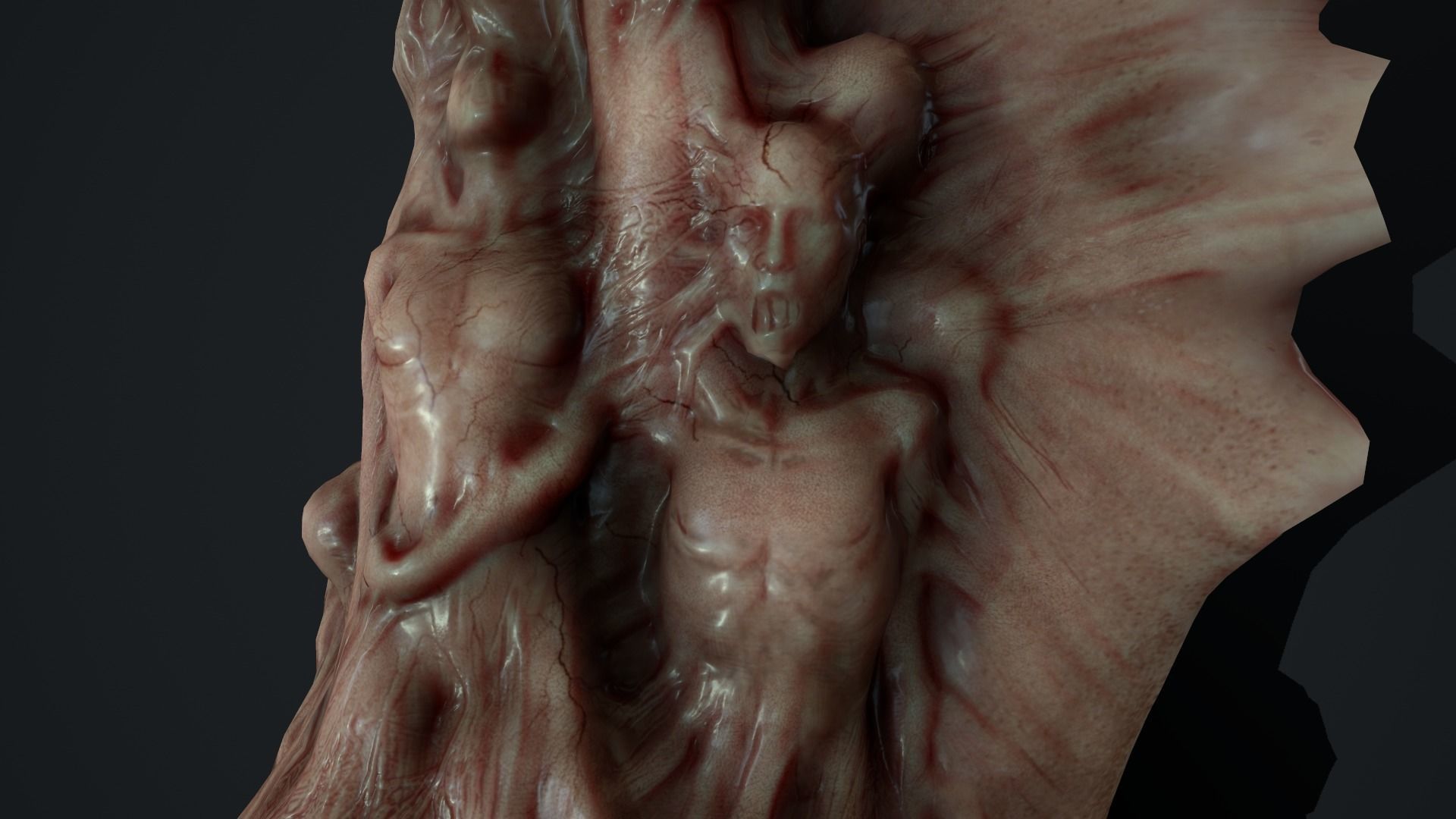 HOrror Mutated people Animated Low-poly 3D model_7