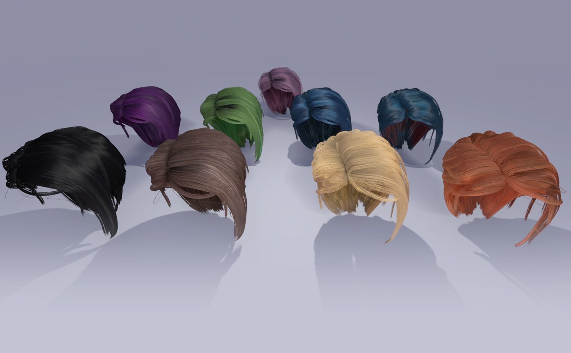 Hair Shader System for Unreal Engine 4 plus Hair Strand Designer Low-poly 3D model_15