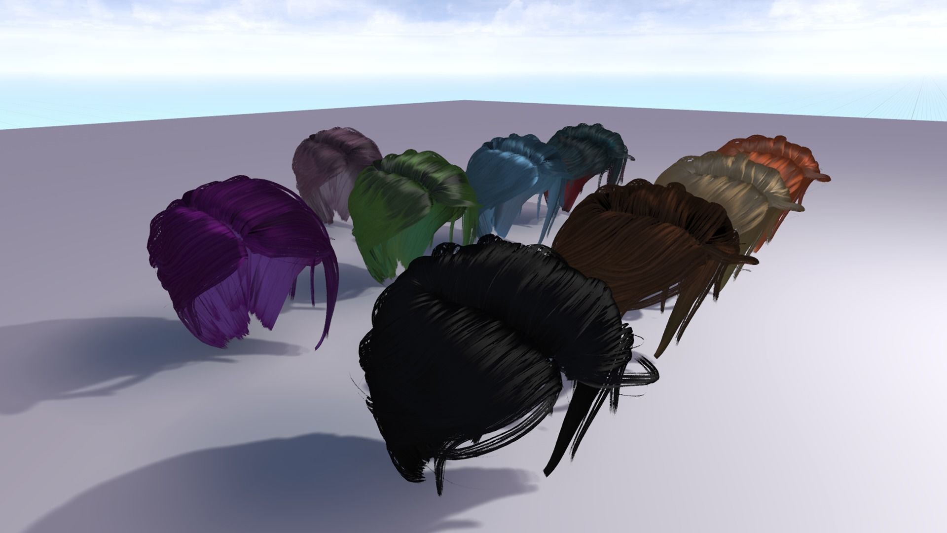 Hair Shader System for Unreal Engine 4 plus Hair Strand Designer Low-poly 3D model_6