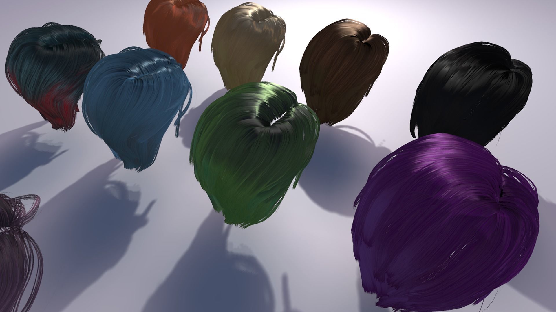 Hair Shader System for Unreal Engine 4 plus Hair Strand Designer Low-poly 3D model_11