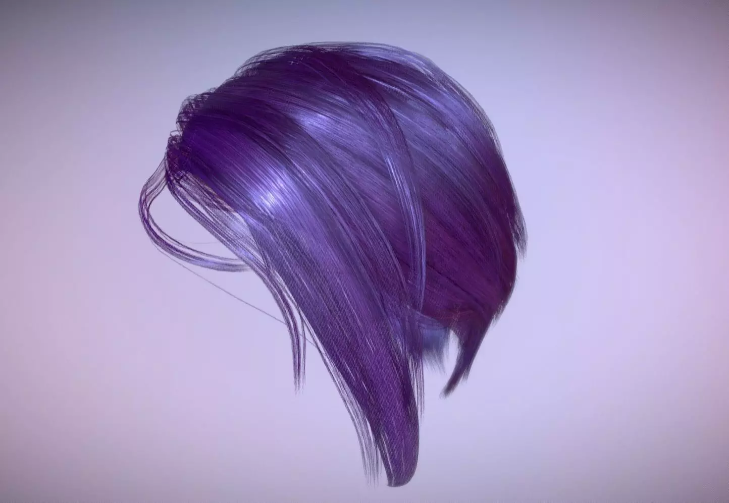 Hair Shader System for Unreal Engine 4 plus Hair Strand Designer Low-poly 3D model_0