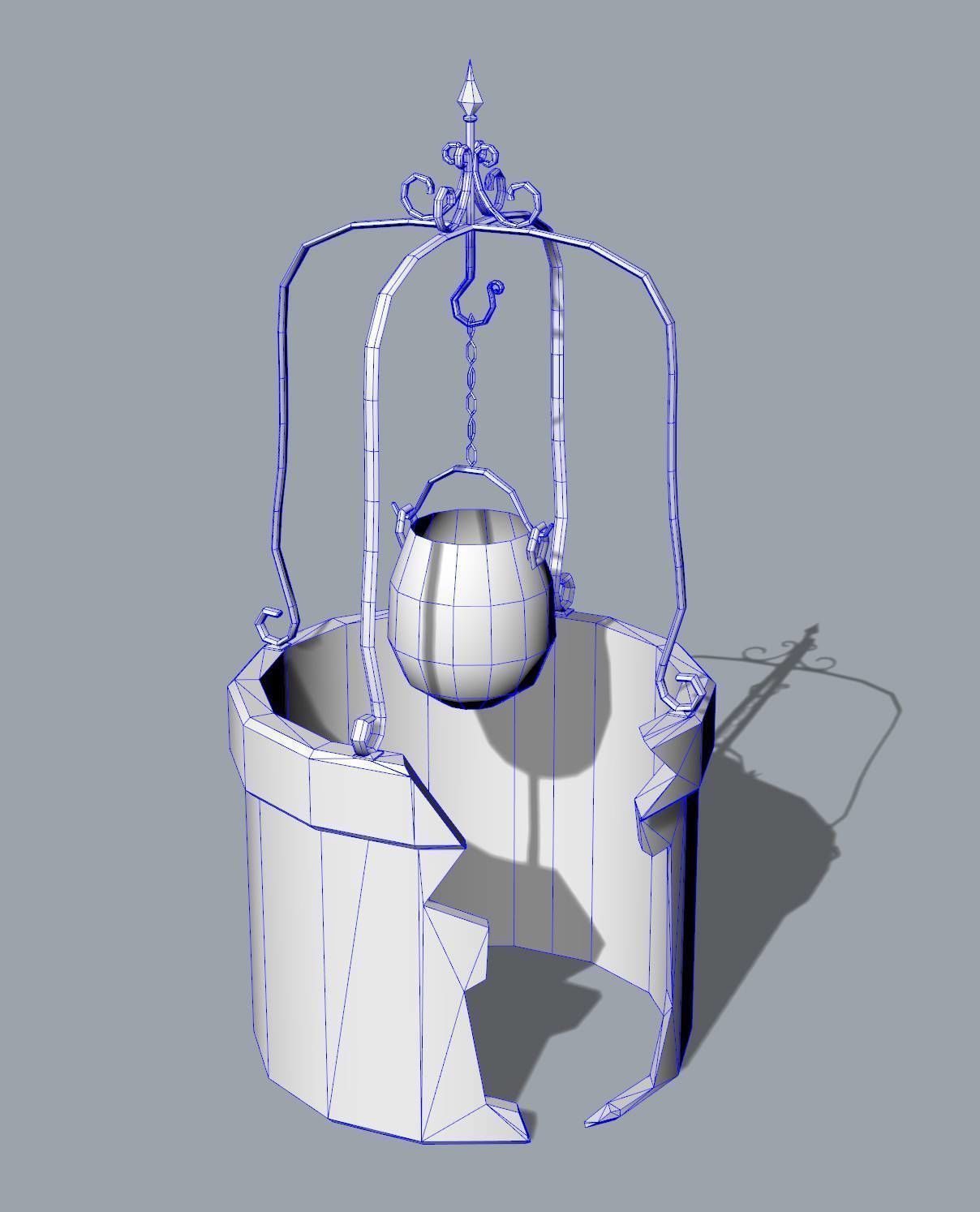 EB - Stone half broken well Low-poly 3D model_5