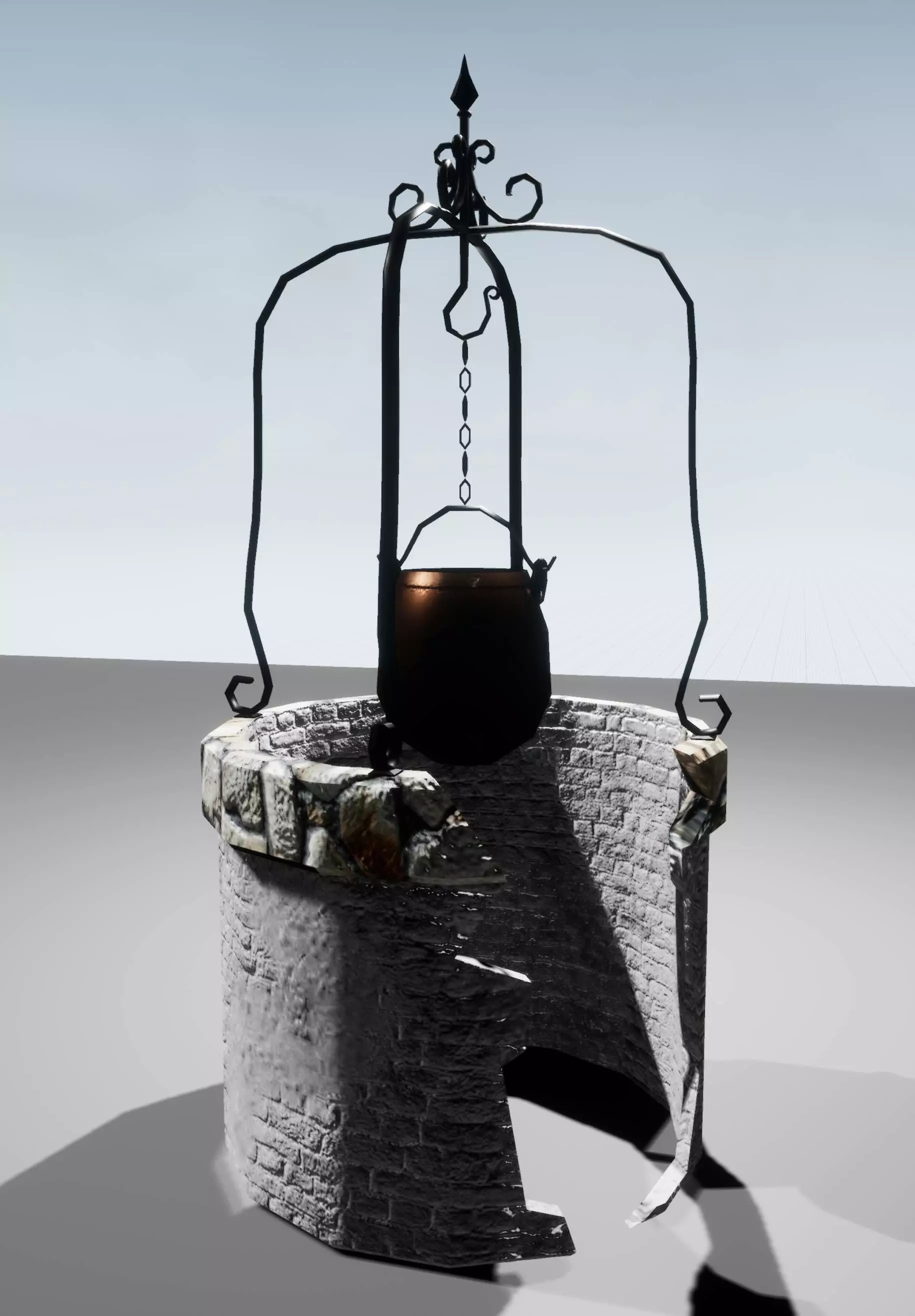 EB - Stone half broken well Low-poly 3D model_0