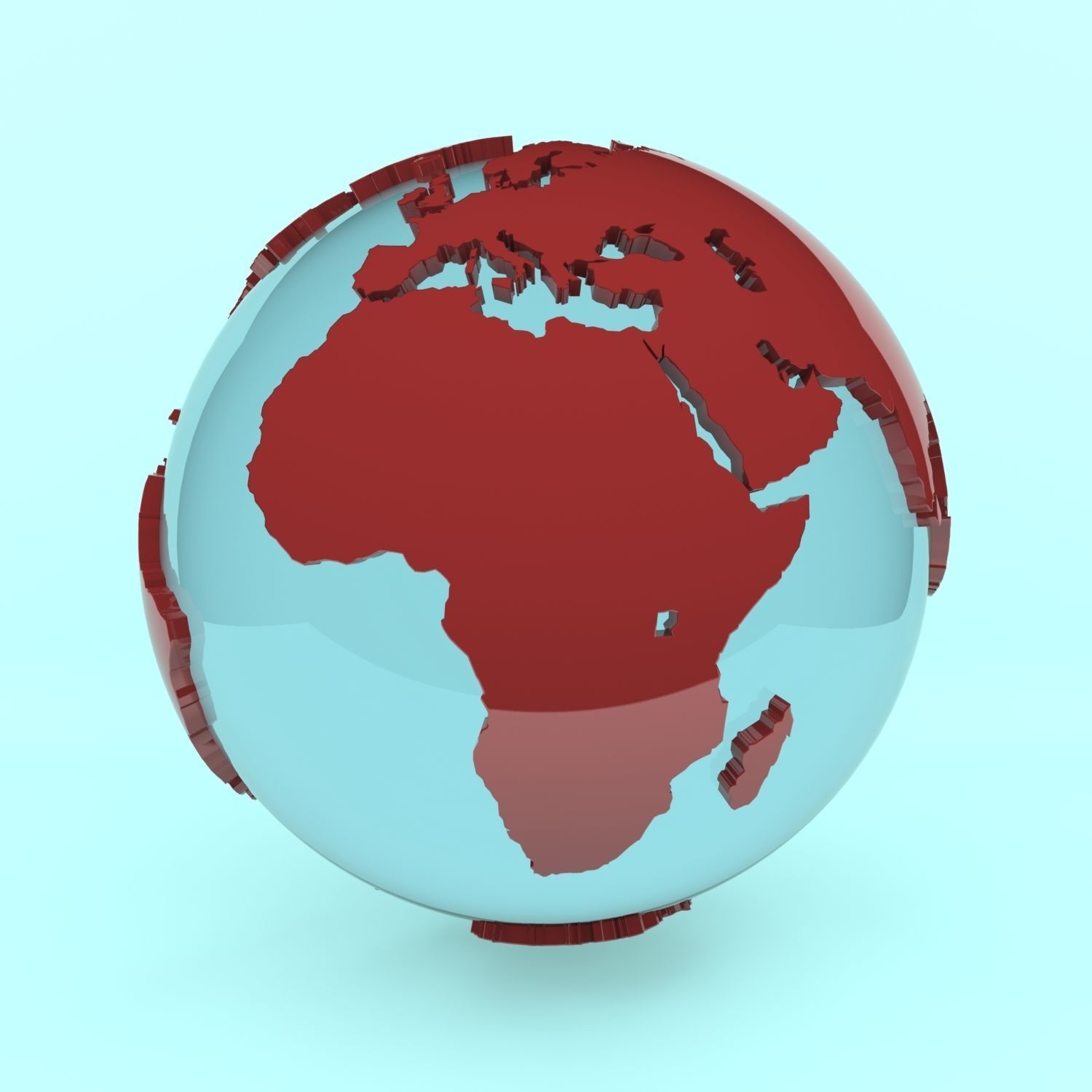 Earth Globe Green and Blue 3D model_30