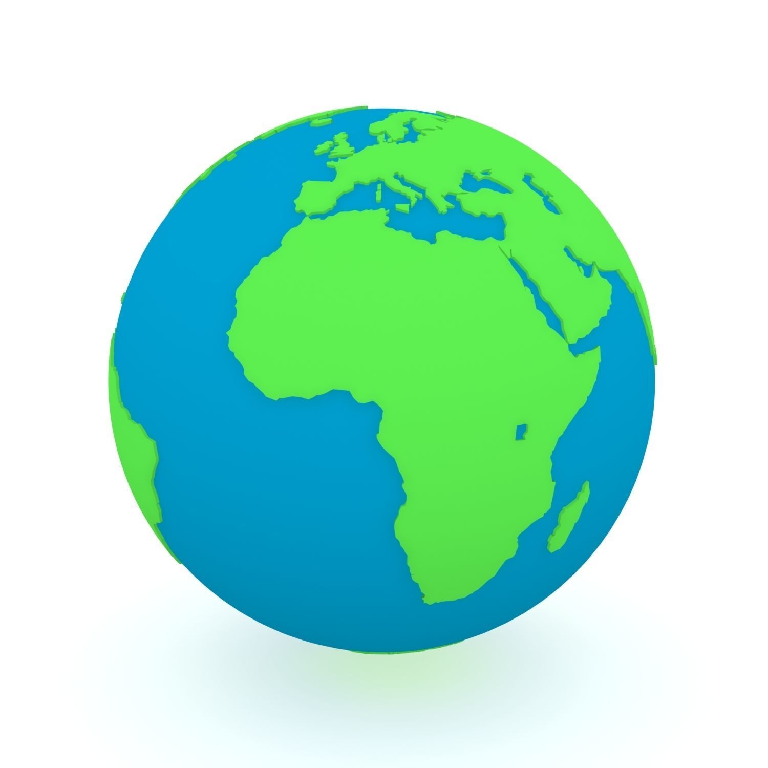 Earth Globe Green and Blue 3D model_22