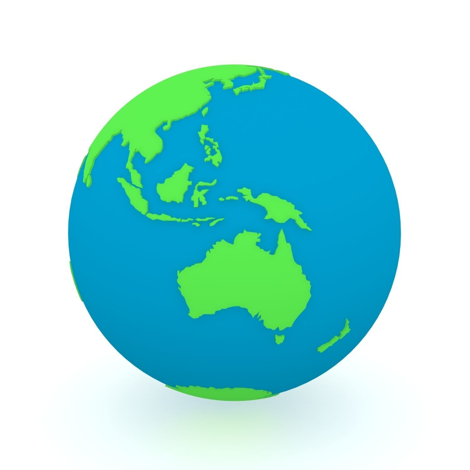 Earth Globe Green and Blue 3D model_25