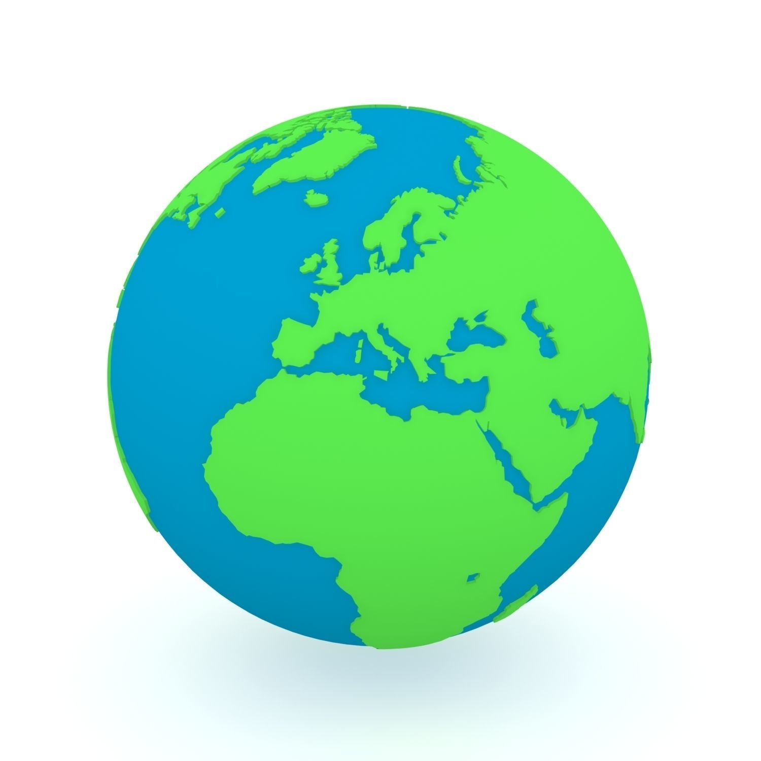 Earth Globe Green and Blue 3D model_26